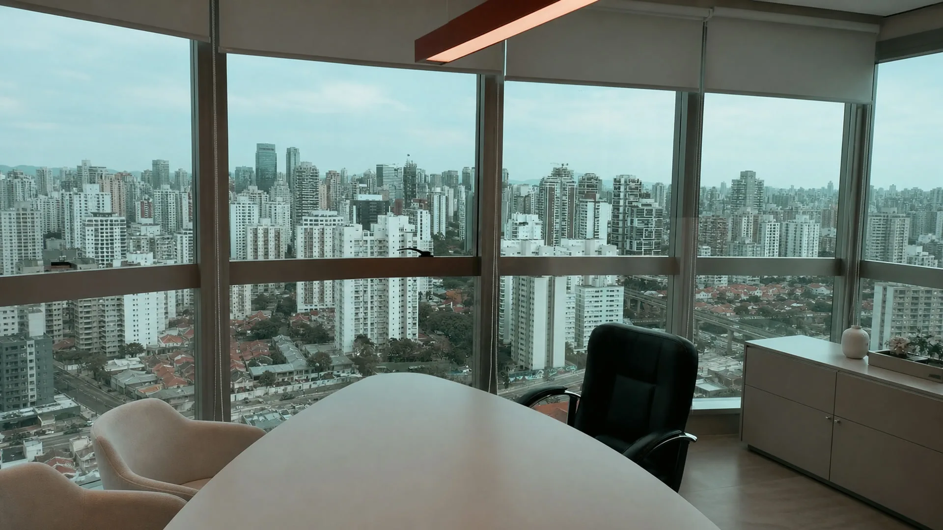 Vista do consultório no Brooklin em São Paulo
